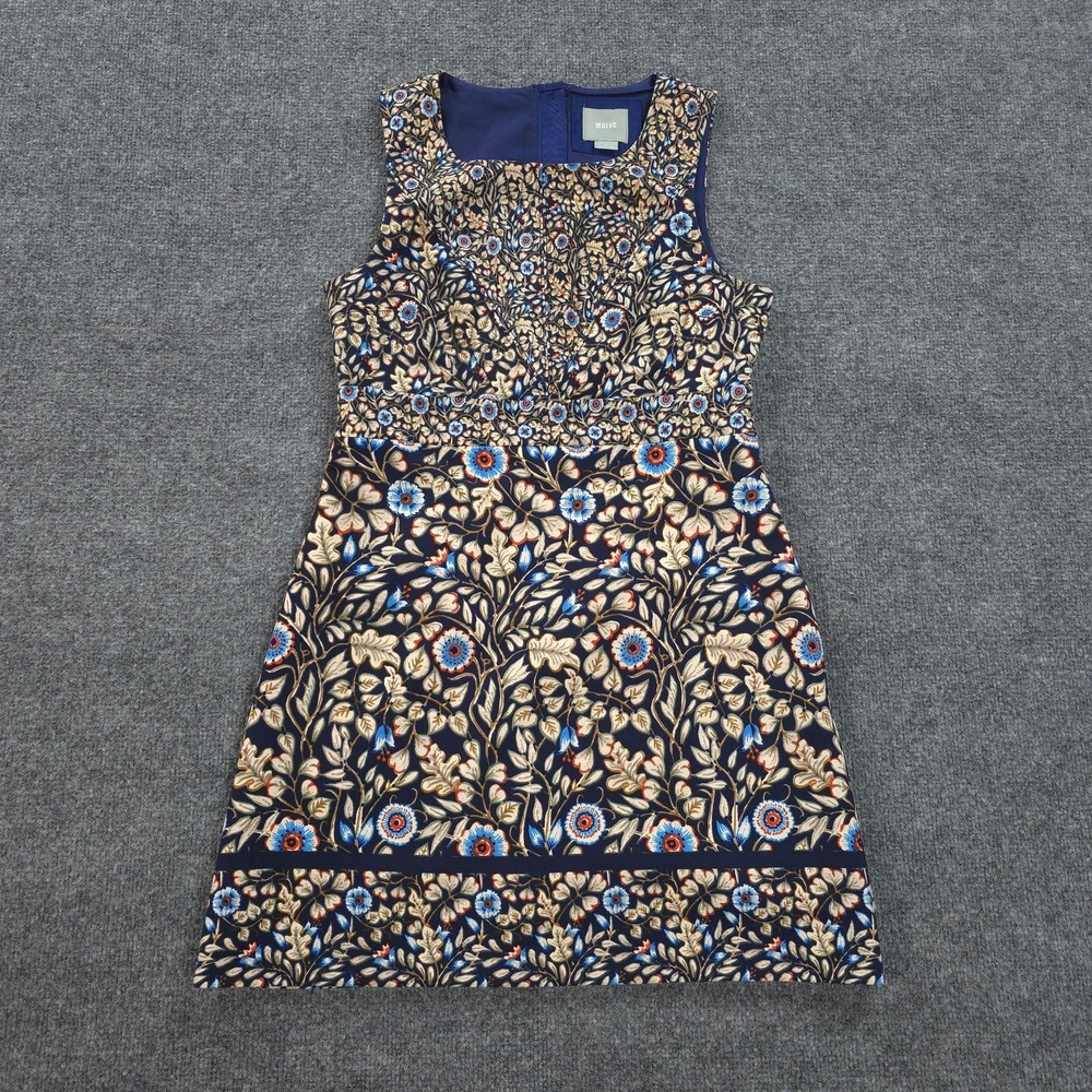 Maeve Dress Womens 6 Multicolor Floral Brindelle Sheath Sleeveless Pockets